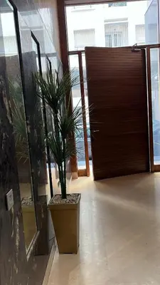 a large potted plant in a room with a door at Love appartement1 in Casablanca