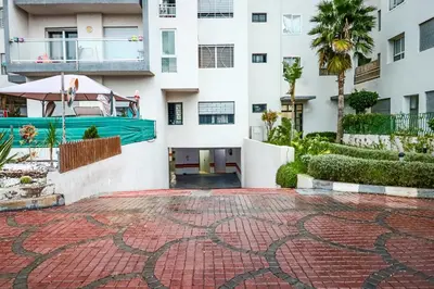 a view of the courtyard of a building at Forest View -3 Bedroom Apartment - Near Airport in Nouaseur