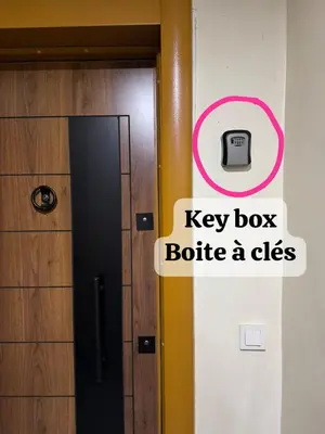 a door with a key box at Opposite Train Station & Tram Modern, Quiet & Meals Available in Casablanca
