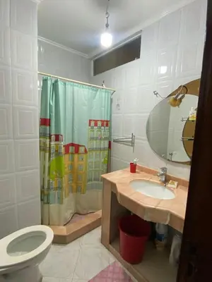 a bathroom with a toilet and a sink and a shower at Palace, Appartement Rabat Agdal in Rabat