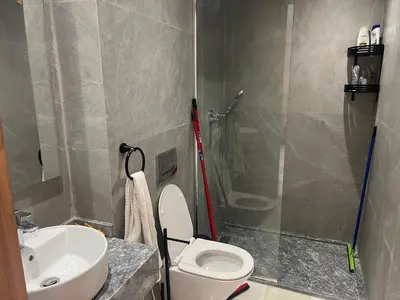a bathroom with a toilet and a sink at Casablanca Luxe studio in Casablanca