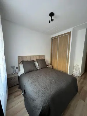 a bedroom with a large bed in a room at Modern fully-equipped apartment in a residence in Pont Blondin