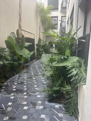 a courtyard with plants on the side of a building at Bridge Collection - Mirage in Casablanca