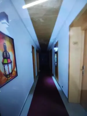 an empty hallway with a hallwayngthngthngthngthngthngthngthngthngthngth at Belle chambre pour 2 sidi maarouf HOTEL in Casablanca