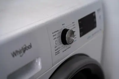 a close up of a white washing machine at Luxury Apartment Anfaplace Cosy & Design in Casablanca