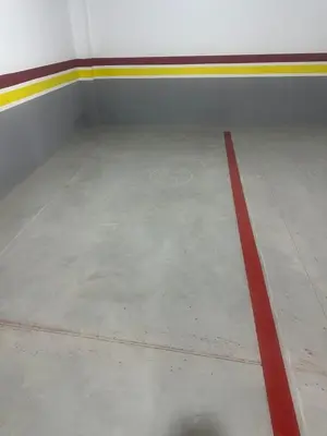 a room with a red line on the floor at luxury apartment in the city center in Rabat