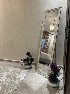a mirror in a room with potted plants in front of it at Perle de rabat 2 in Rabat