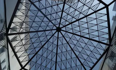 a view of a glass ceiling in a building at Soundouss Hotel in Rabat