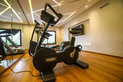 a gym with several exercise bikes in a room at Suite Hotel Casa Diamond in Casablanca