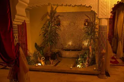 a room with a bath tub with plants in it at Villa Des Ambassadors in Rabat