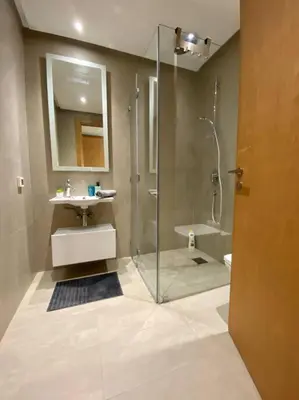 a bathroom with a shower and a sink at Marina, in a place called: Magnifique !!!!! in Casablanca