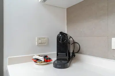 a hair dryer sitting on a counter in a room at KEEP CALM AND THINK OF THE SEA, MARINA!! in Casablanca