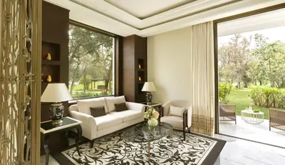 a living room with a couch and a table at The Ritz-Carlton Rabat, Dar Es Salam in Rabat