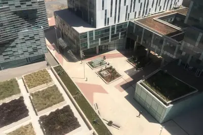 an aerial view of a city with tall buildings at Very beautiful apartment with see view 5th in Casablanca