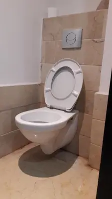 a toilet with the seat up in a bathroom at Apartment with Terrace in Casablanca