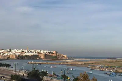 a view of a harbor with boats in the water at Beautiful apart Agdal in Rabat