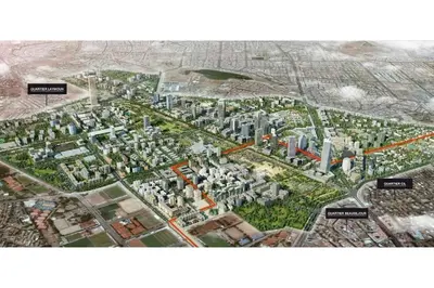 a map of a city with buildings at A 2 minutes de Casa Finance City, appartement avec 2 Chambres in Casablanca
