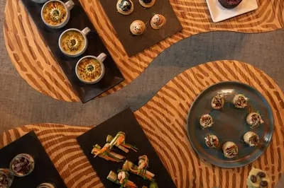 a table with a plate of food on it at Kaan Casablanca in Casablanca